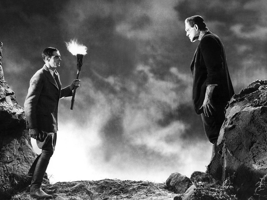 Кадр из старого фильма о Франкенштейне