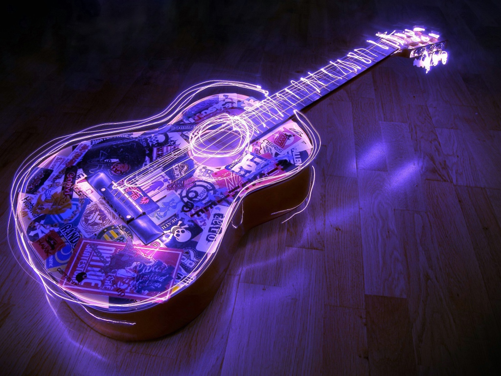 Неоновая подсветка гитары