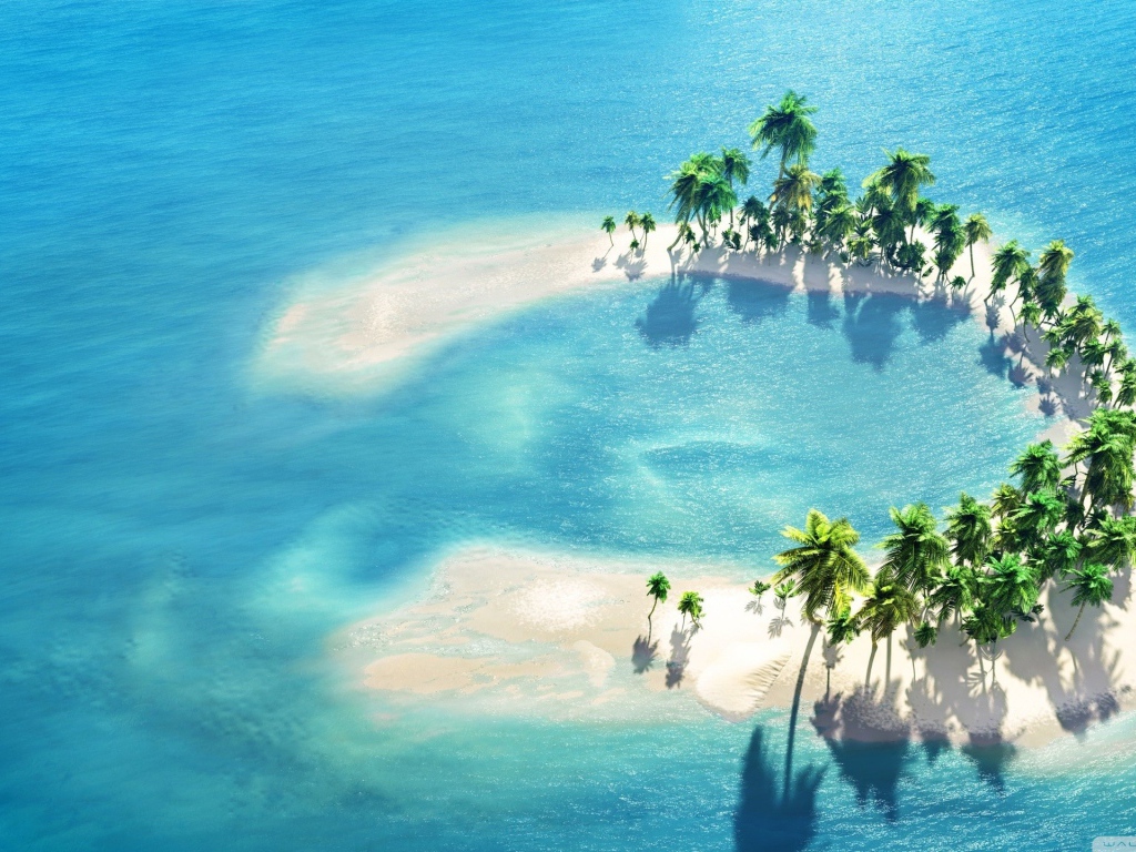 Песчаный остров в форме подковы