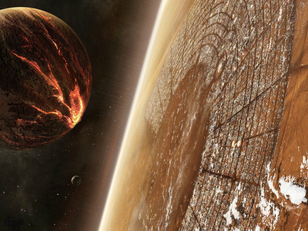 Огромный город на планете