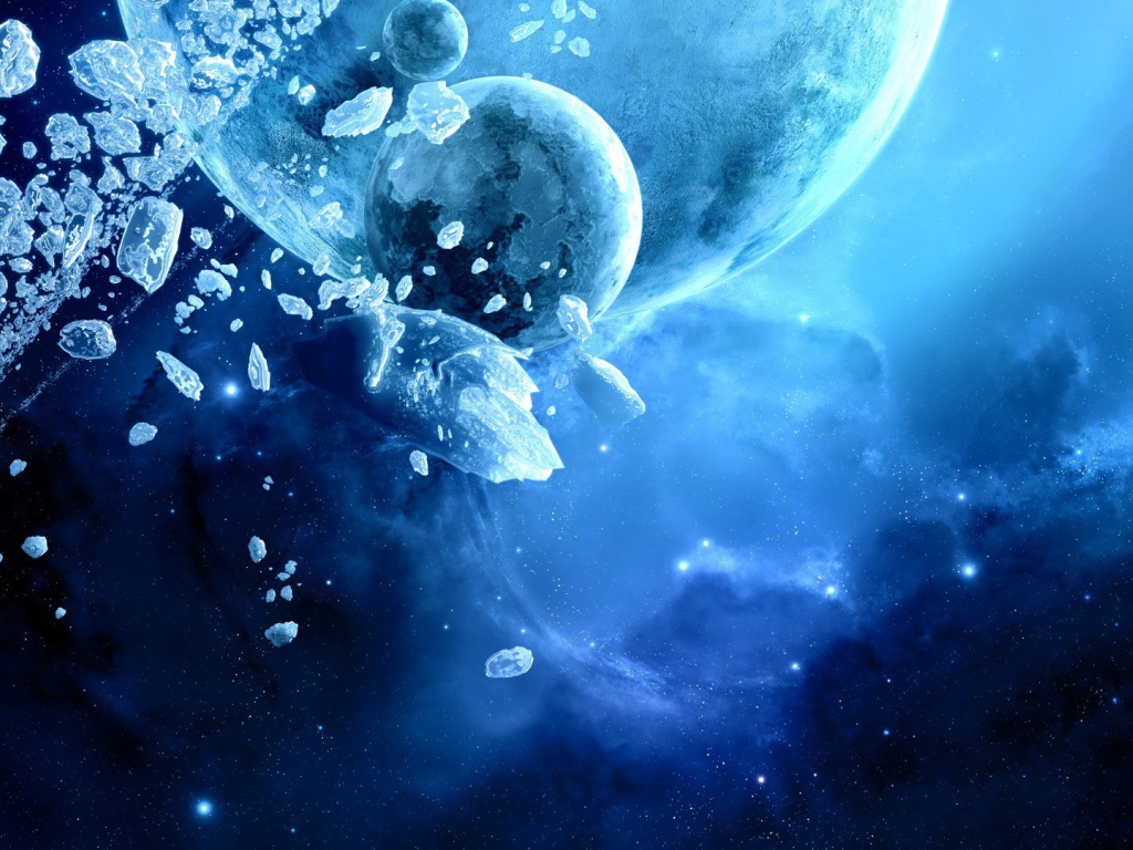 Глыбы льда в космосе