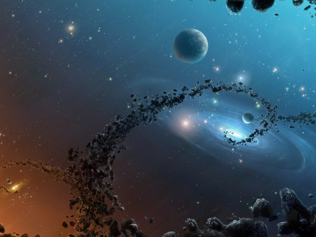 Цепь астероидов между галактиками