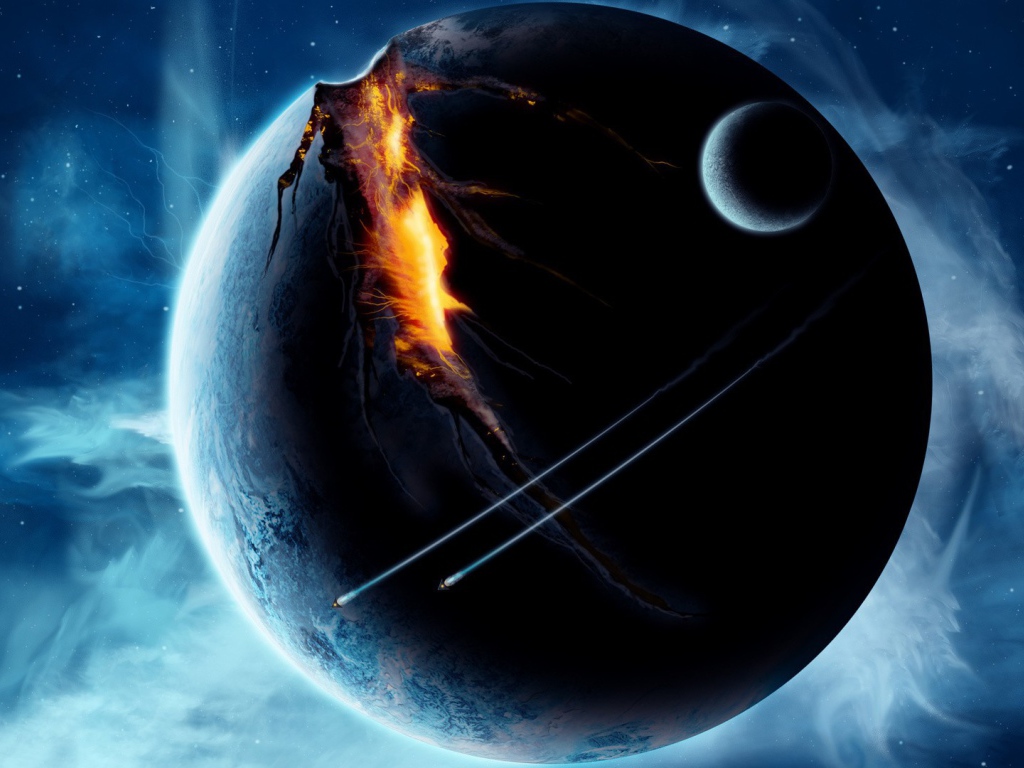 Трещина разрывает планету на две части