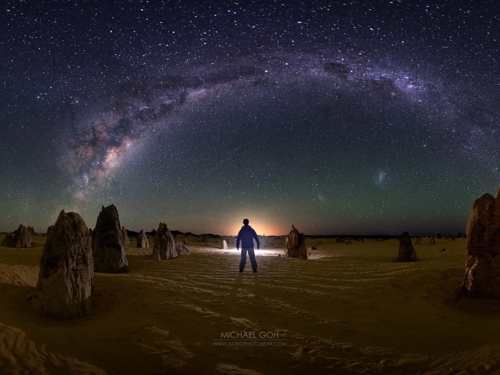 Человек смотрит на Млечный путь