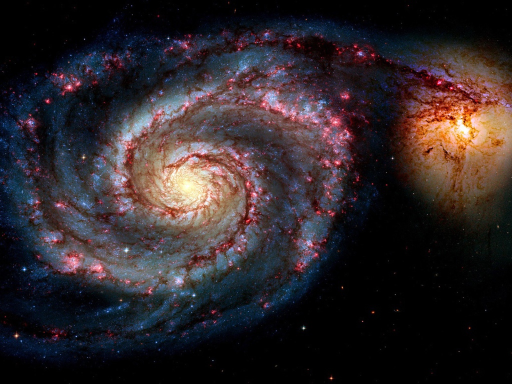 Слияние галактик в космосе