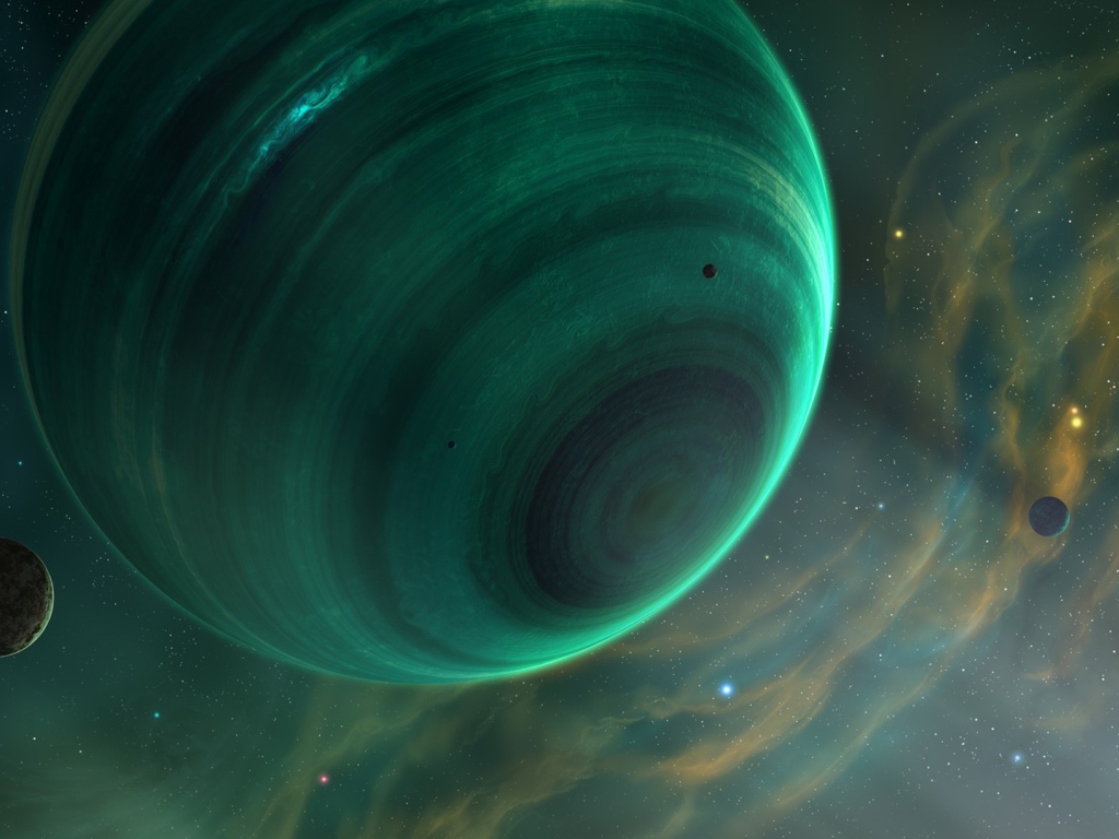 Быстрое вращение зеленой планеты