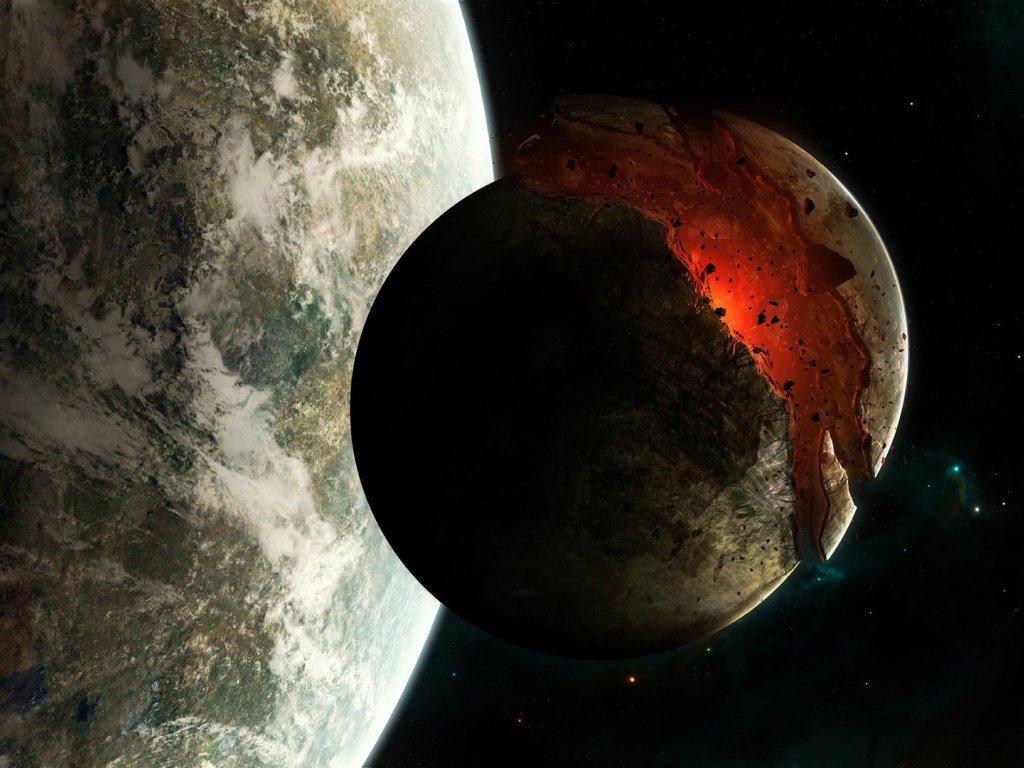 Луна раскололась на части