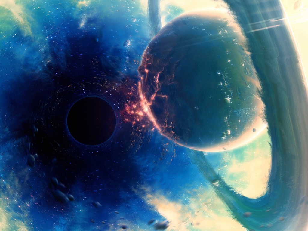 Планета разрушается, приближаясь к черной дыре