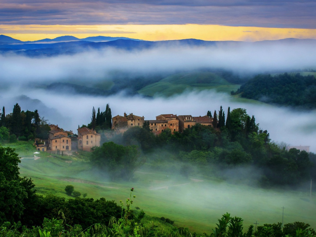 Fog in Tuscany, Italy
