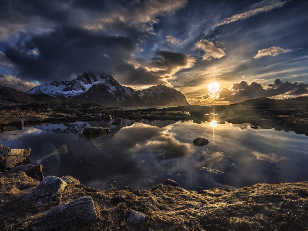 Озеро в горах Норвегии