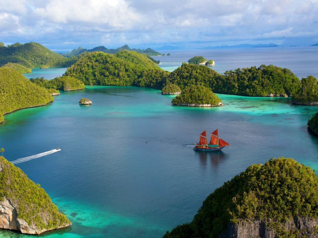 Verdant island in Indonesia