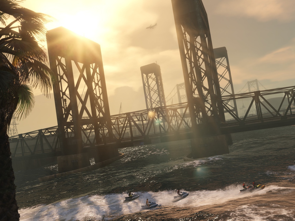 Bridge over the bay in the game Grand Theft Auto V
