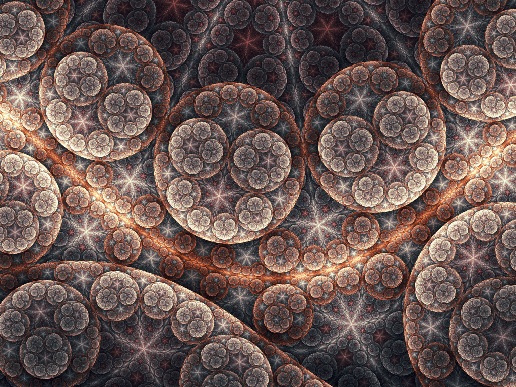 Абстрактные круги, фрактальный рисунок