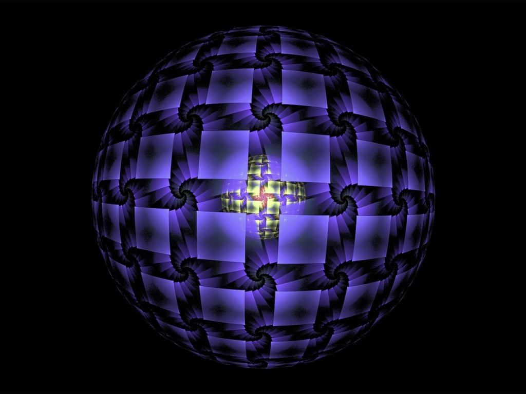 Большой сиреневый шар 3д графика 