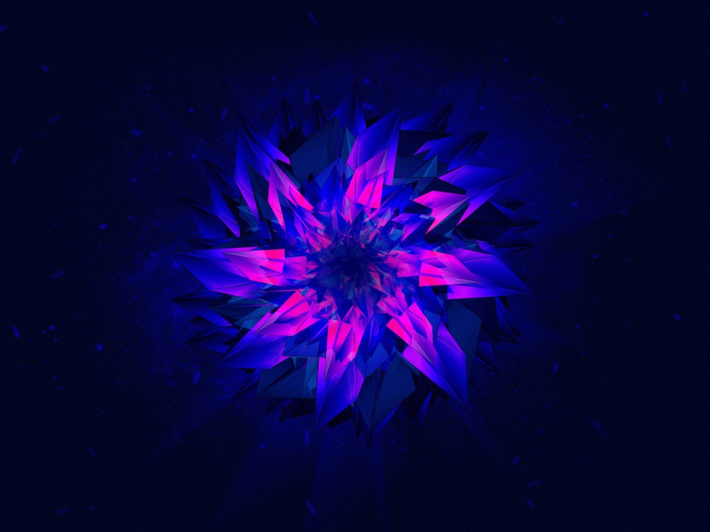 Фиолетовый абстрактный цветок на синем фоне