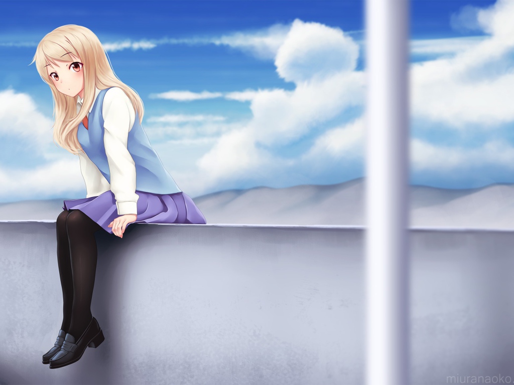 Девушка Масиро Сина аниме Кошечка из Сакурасо  