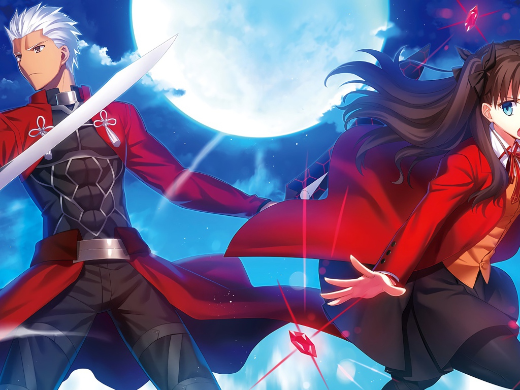 Рин Тосака и Арчер аниме Судьба - ночь схватки  