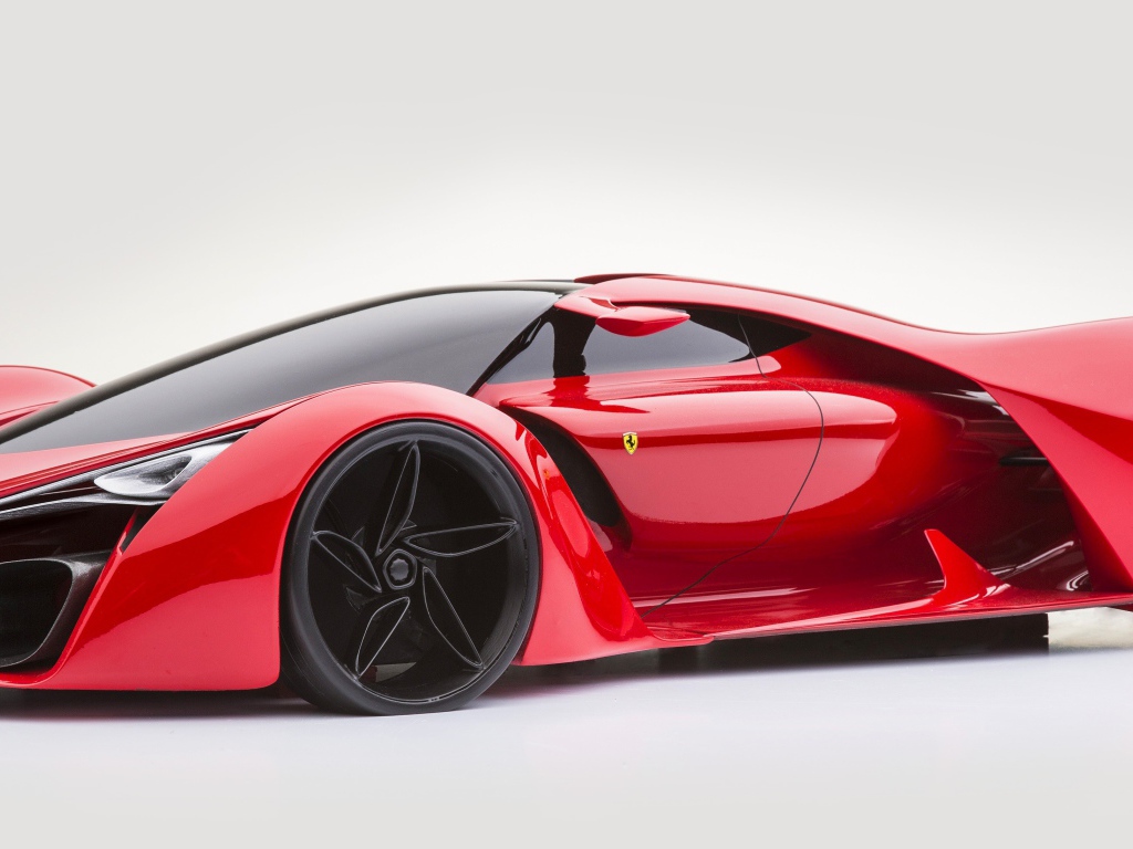 Красный гоночный автомобиль Ferrari LaFerrari F150