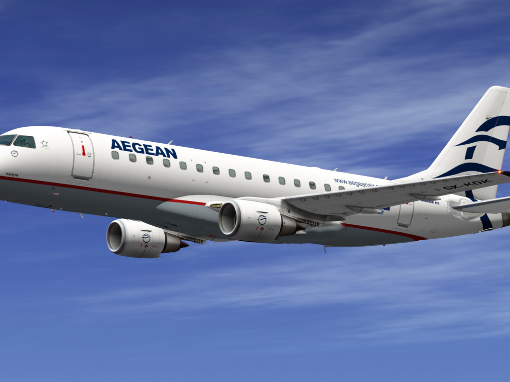 The airliner Embraer 170 Greek Aegean Airlines airline 