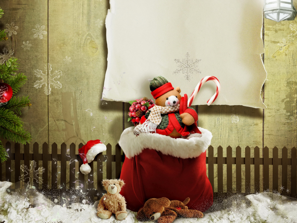 Рождественский мешок с игрушками