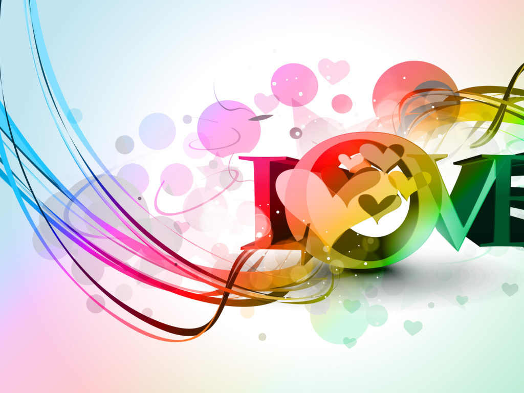 Красочная надпись Любовь 