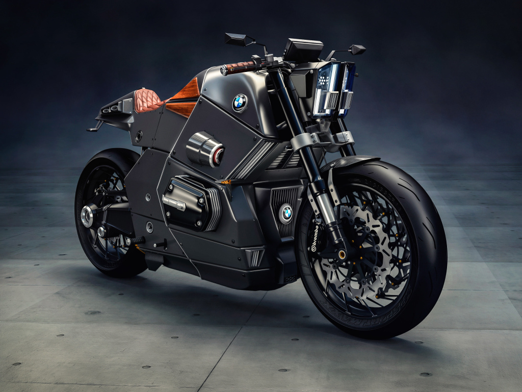 Стильный черный мотоцикл BMW Urban Racer