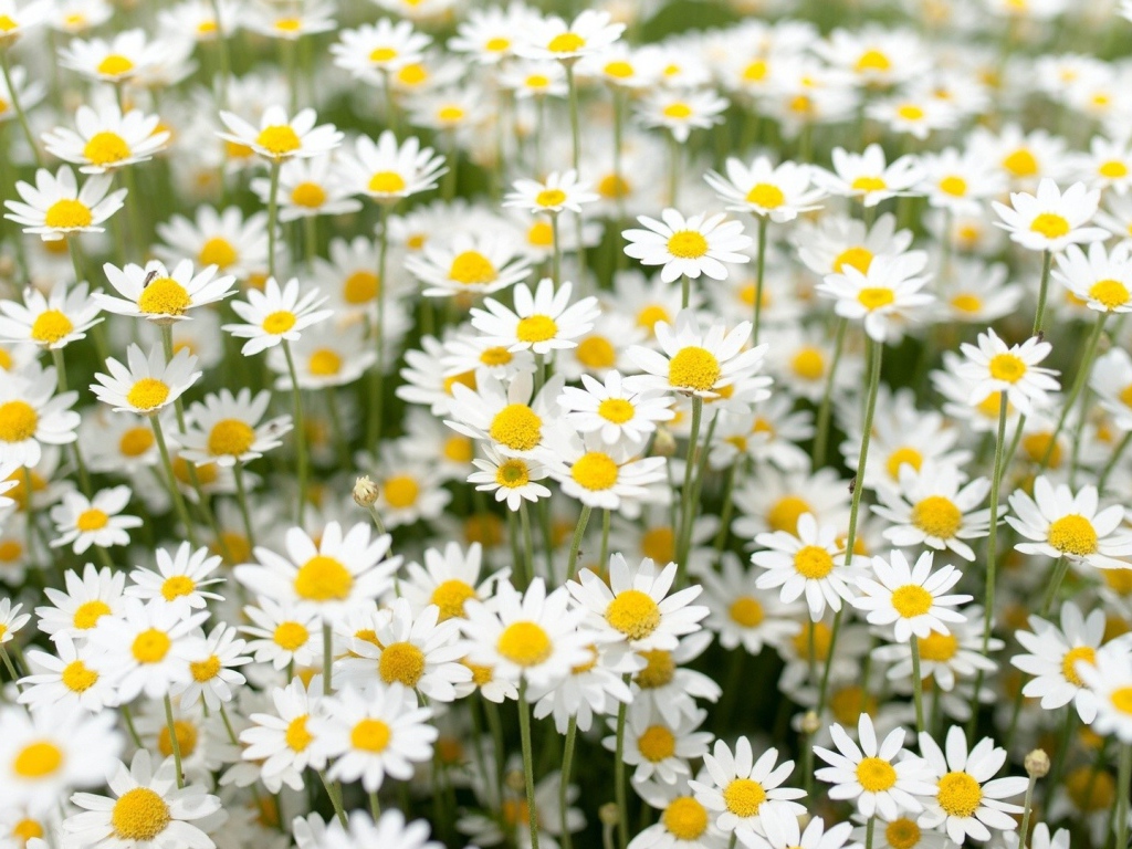 Нежные белые полевые ромашки 