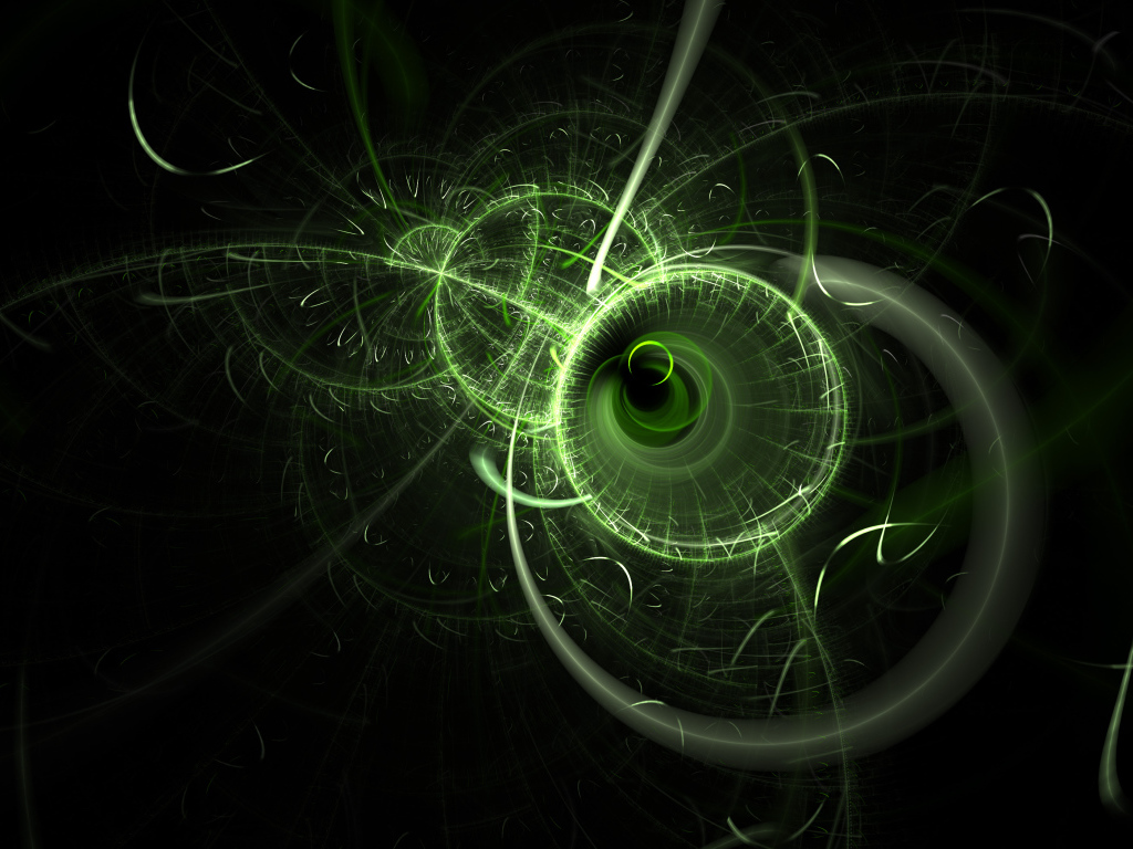 Абстрактный фрактальный рисунок с зеленым оттенком