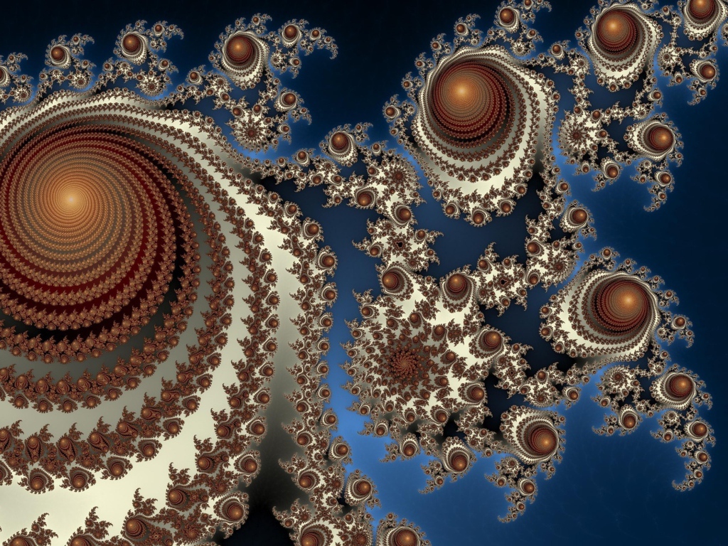 Абстрактные спирали на синем фоне