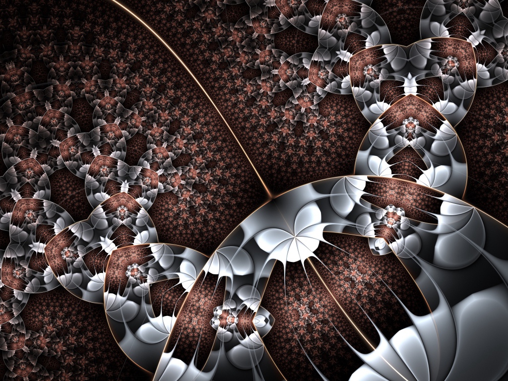 Красивый фрактальный рисунок в коричневых и серых тонах