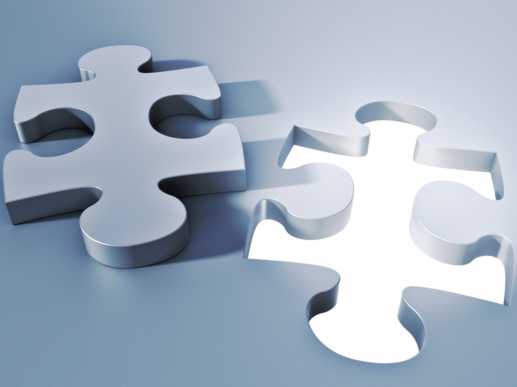 Большая серая фигура пазл 3д графика