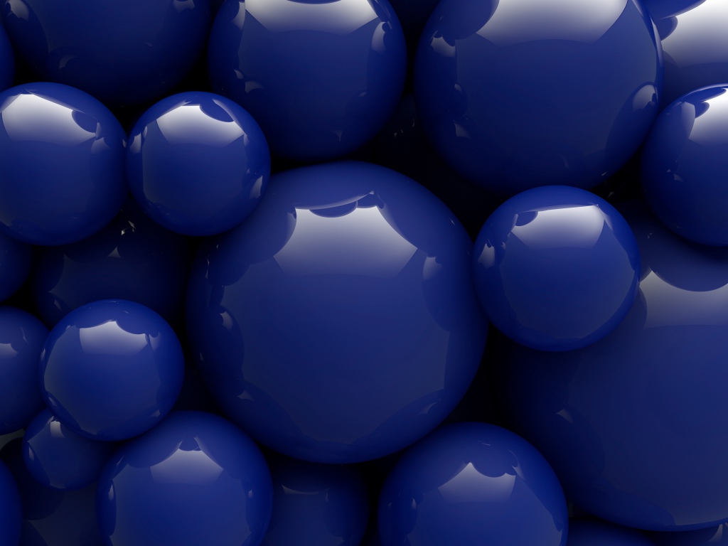 Синие шары разной формы 3д графика