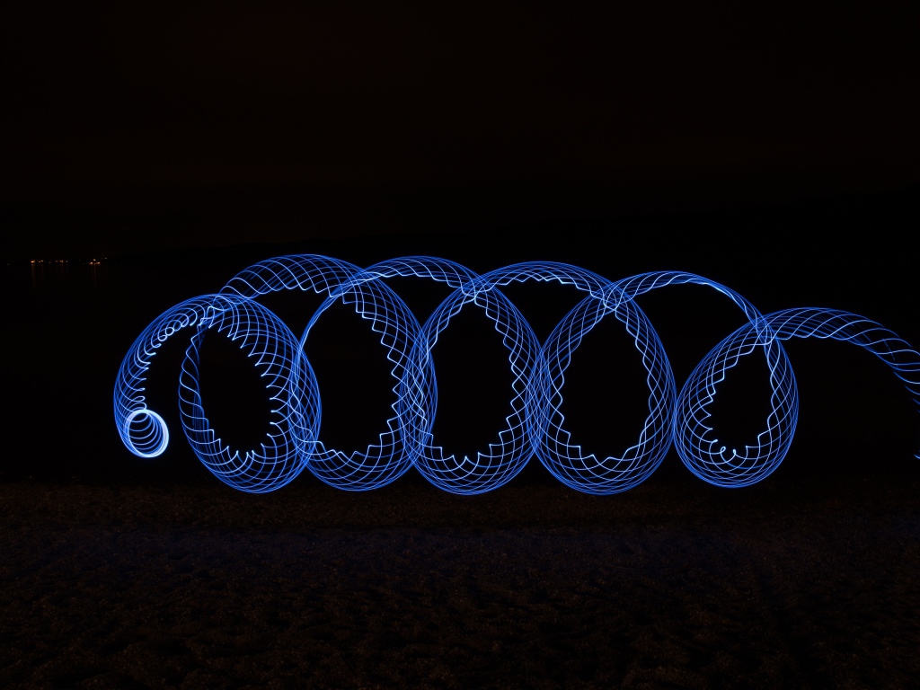 Неоновая спираль, 3д графика 