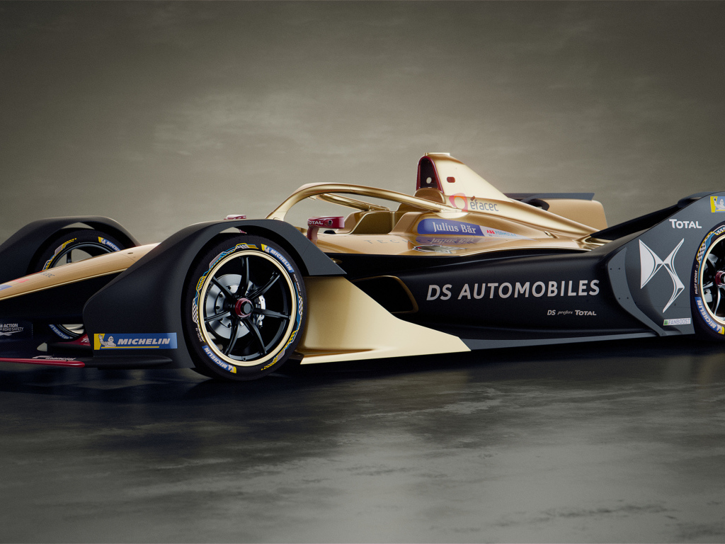 Гоночный автомобиль DS E-Tense FE 19 вид сбоку