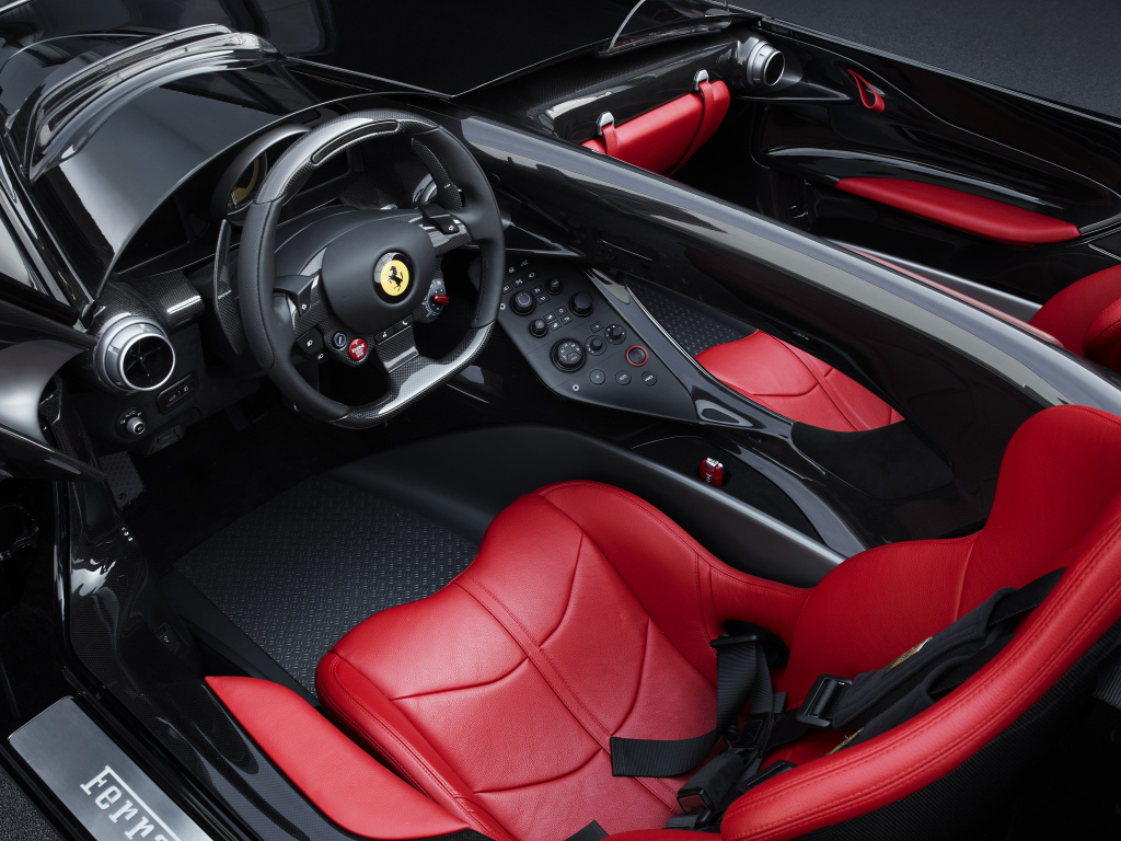 Стильный кожаный салон автомобиля ferrari monza