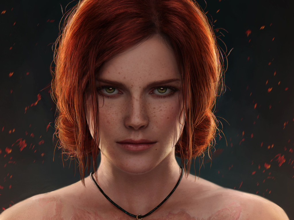 Фантастическая рыжеволосая зеленоглазая девушка