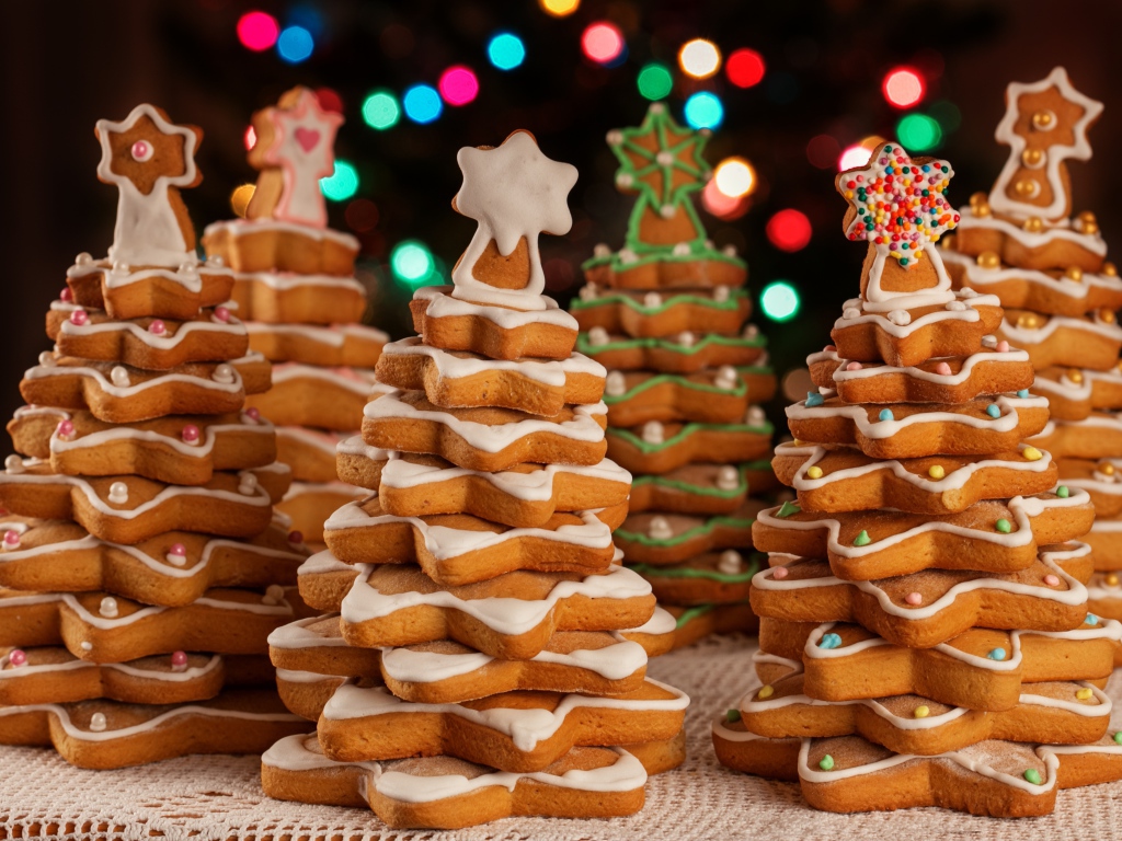 Новогоднее аппетитное  печенье елочка 