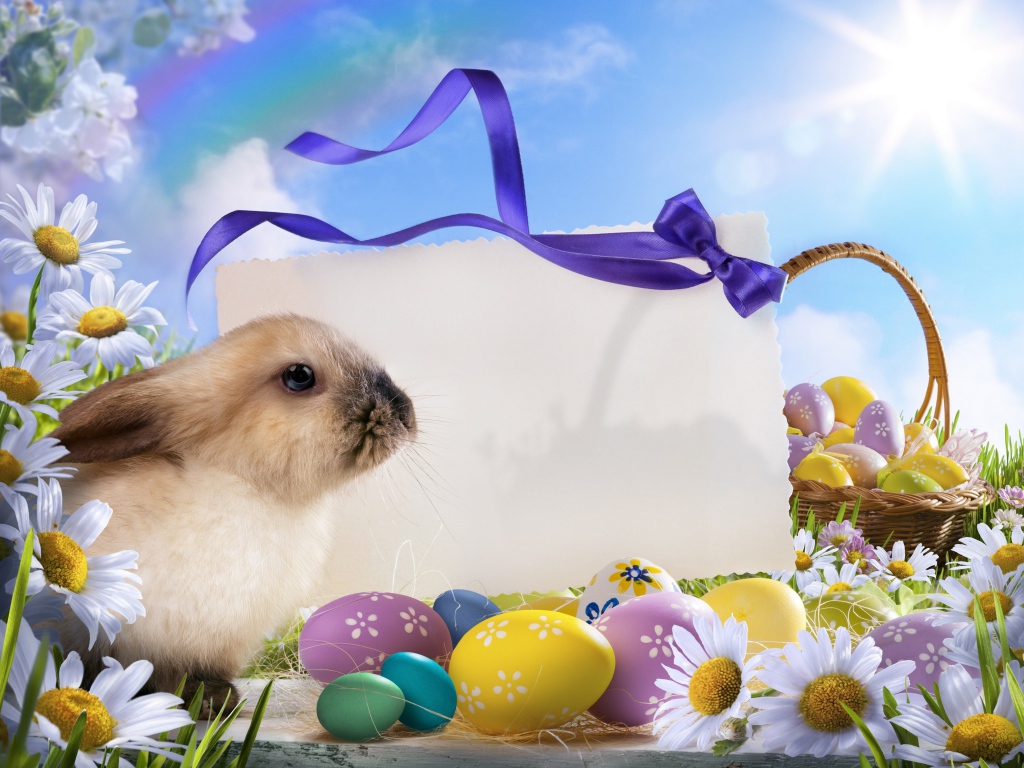 Красивый шаблон поздравительной пасхальной открытки