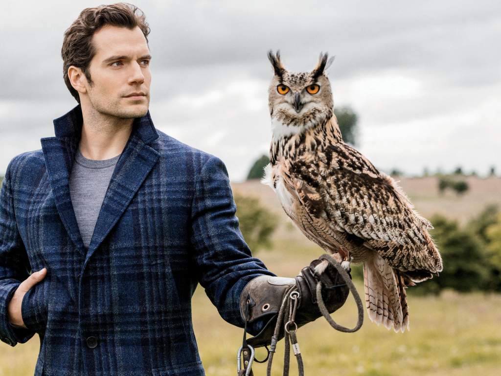 Актер Генри Кавилл с совой на руке