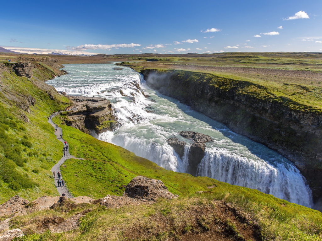 Quick waterfall Güdlfoss, Iceland