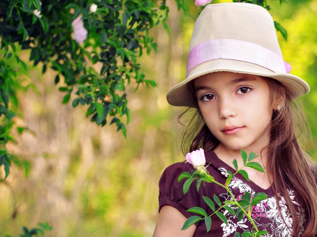 Маленькая кареглазая девочка в шляпе