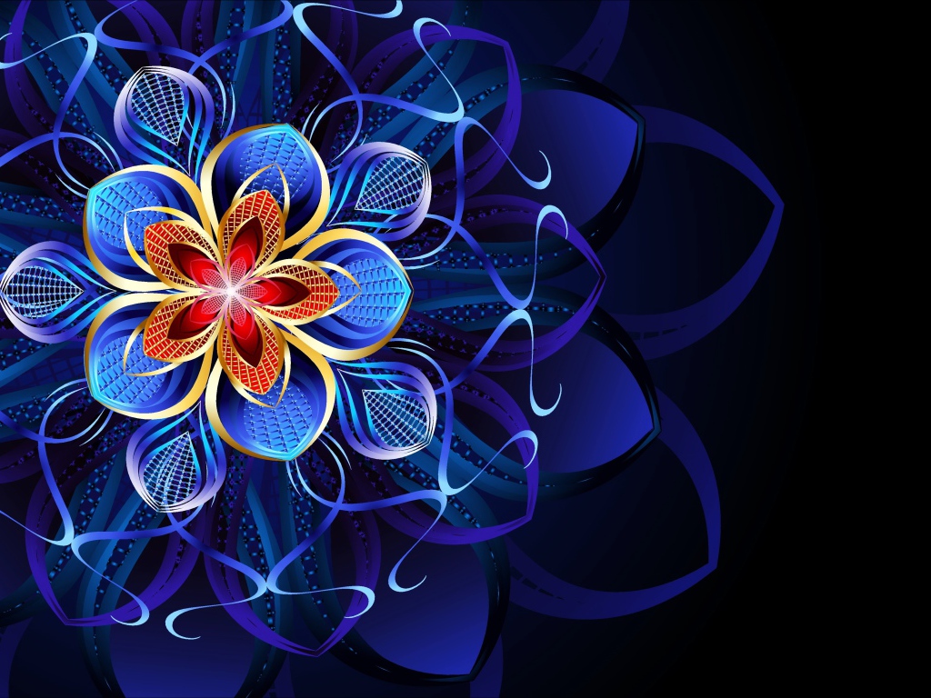 Красивый абстрактный неоновый рисунок на черном фоне