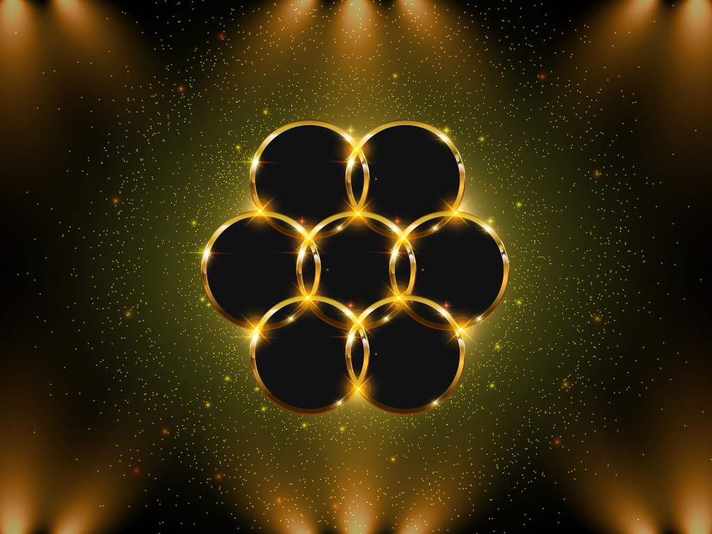 Красивый золотой цветок 3д графика