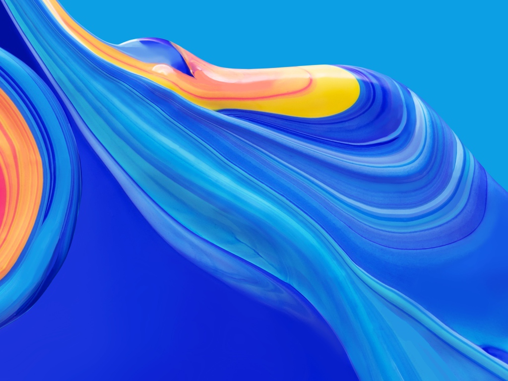 Голубая и желтая краска смешиваются на голубом фоне