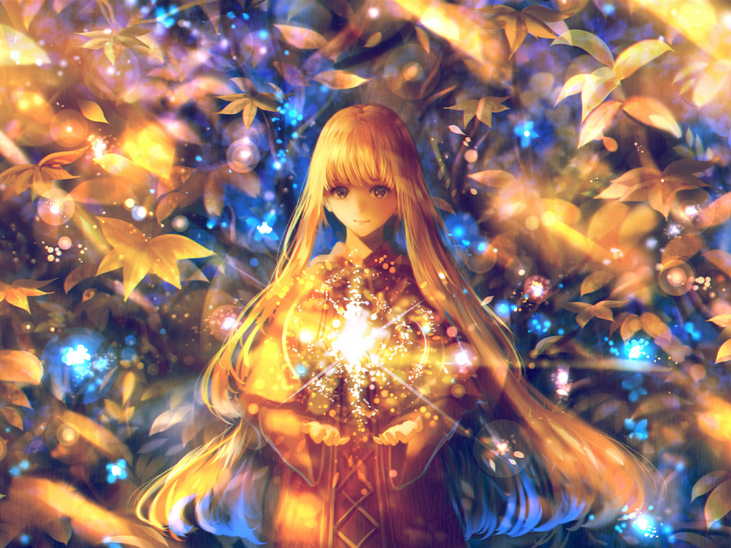 Фантастическая длинноволосая девушка со звездой в руках 