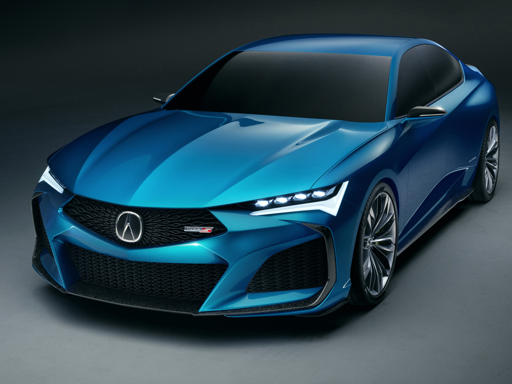 Синий автомобиль Acura Type S Concept 2019 года