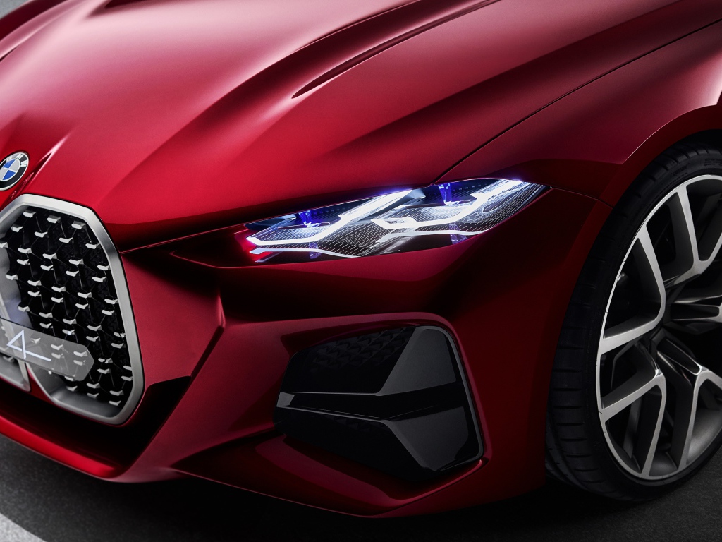 Колесо и фары автомобиля BMW Concept 4 2019 года