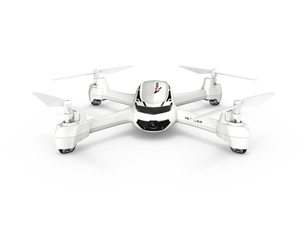 Квадрокоптер Hubsan X4 Desire FPV H502S, 2019 года на белом фоне