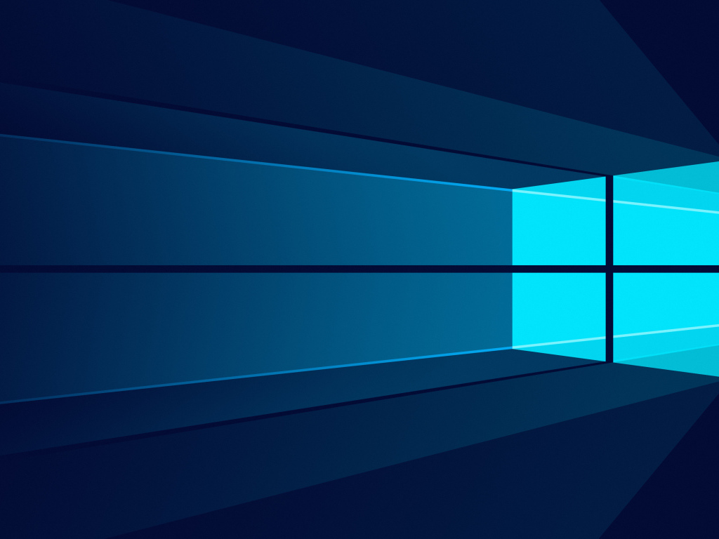 Окно Windows 10 на синем фоне