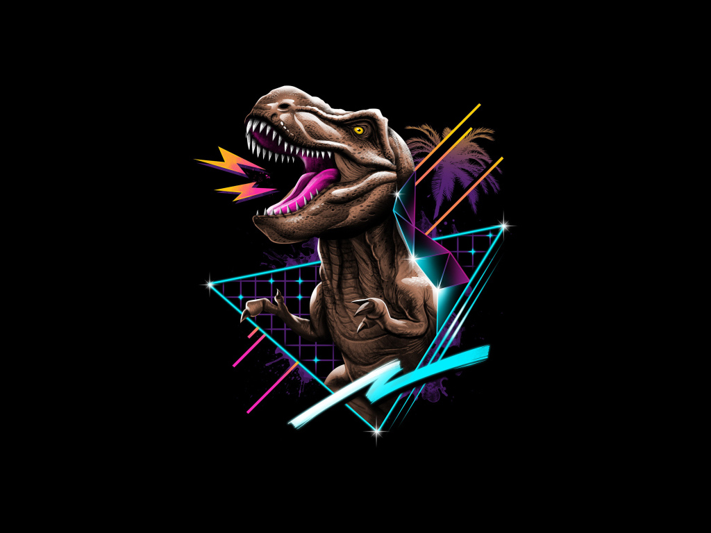 Тиранозавр рекс на черном фоне